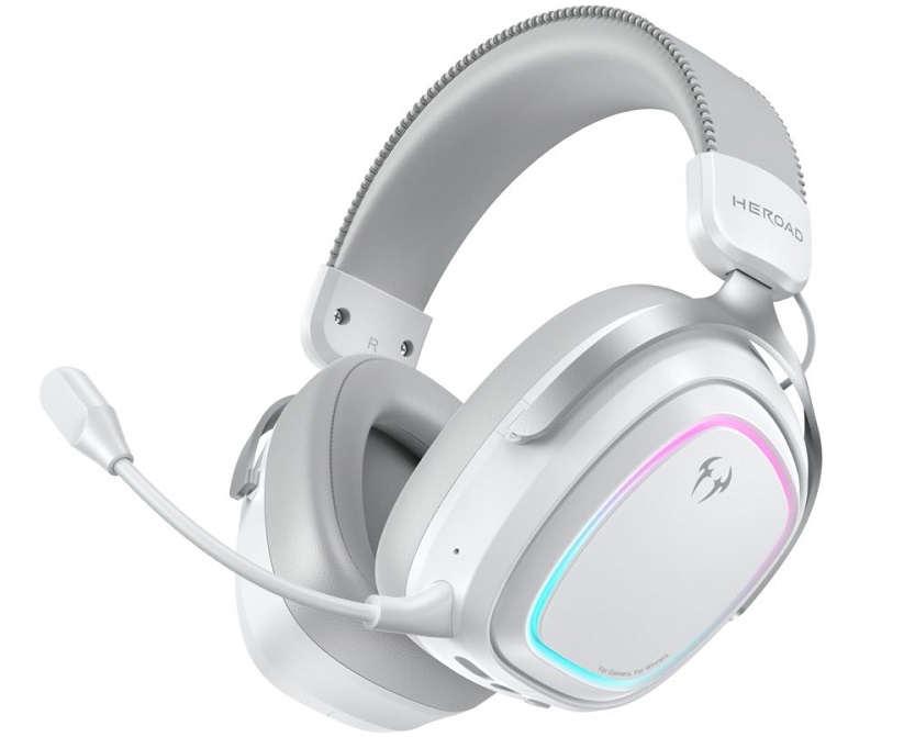 ΑΚΟΥΣΤΙΚΑ GAMING QCY HEROAD GT2 WIRED/WIRELESS/BT/3.5JACK/USB-C PS4/PS5/PC WHITE