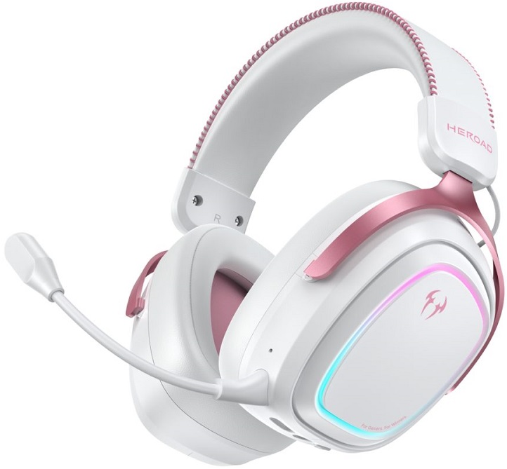 ΑΚΟΥΣΤΙΚΑ GAMING QCY HEROAD GT2 WIRED/WIRELESS/BT/3.5JACK/USB-C PS4/PS5/PC PINK