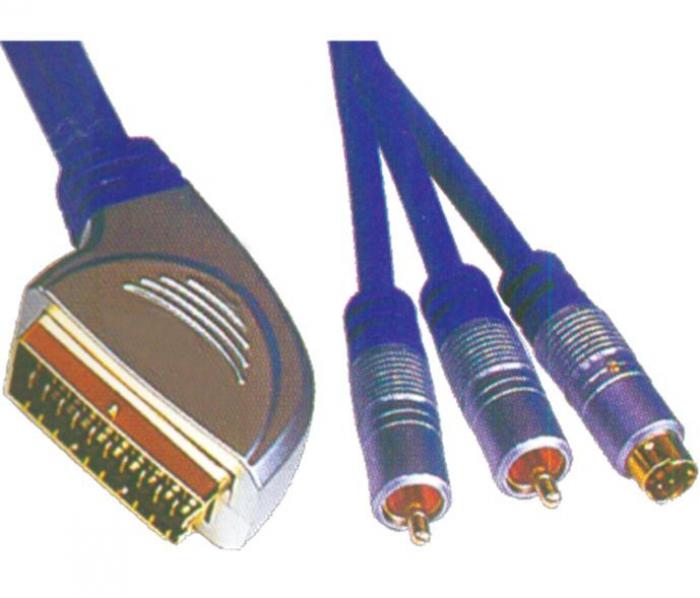 ΚΑΛΩΔΙΟ SCART ΣΕ RCA - S-VIDEO X-TREME CR-638/1.5M