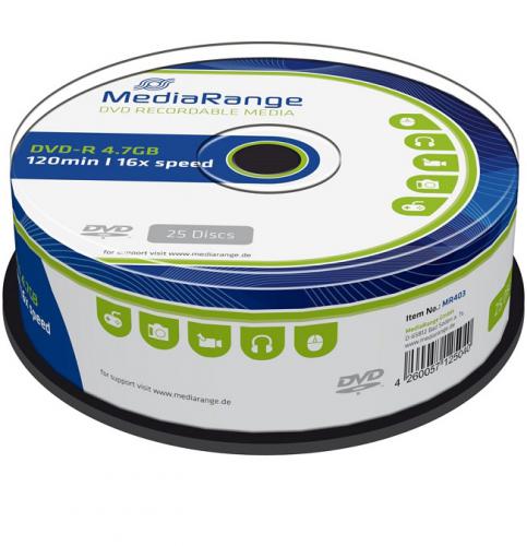 DVD-R MEDIARANGE MR403 4.7GB 16X CAKE 25T