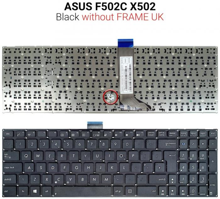 ΠΛΗΚΤΡΟΛΟΓΙΟ ΓΙΑ LAPTOP ASUS F502C X502 WITHOUT FRAME UK BLACK