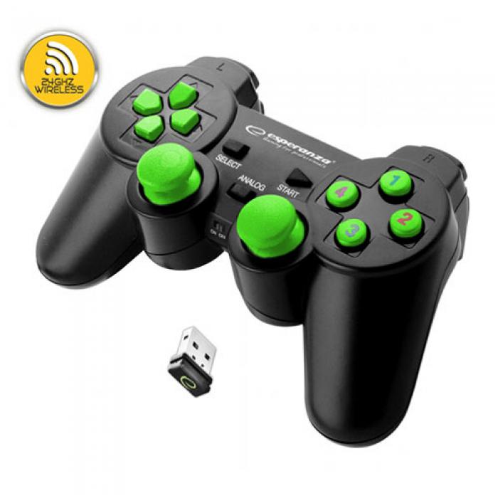 GAMEPAD ESPERANZA PS3 - PC EGG108G GLADIATOR BLACK GREEN