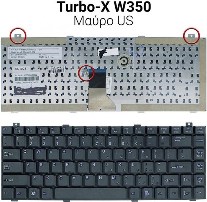ΠΛΗΚΤΡΟΛΟΓΙΟ ΓΙΑ LAPTOP TURBOX W350 US