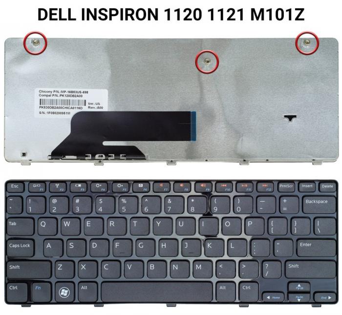 ΠΛΗΚΤΡΟΛΟΓΙΟ ΓΙΑ LAPTOP DELL INSPIRON 1120 1121 WITH FRAME US BLACK