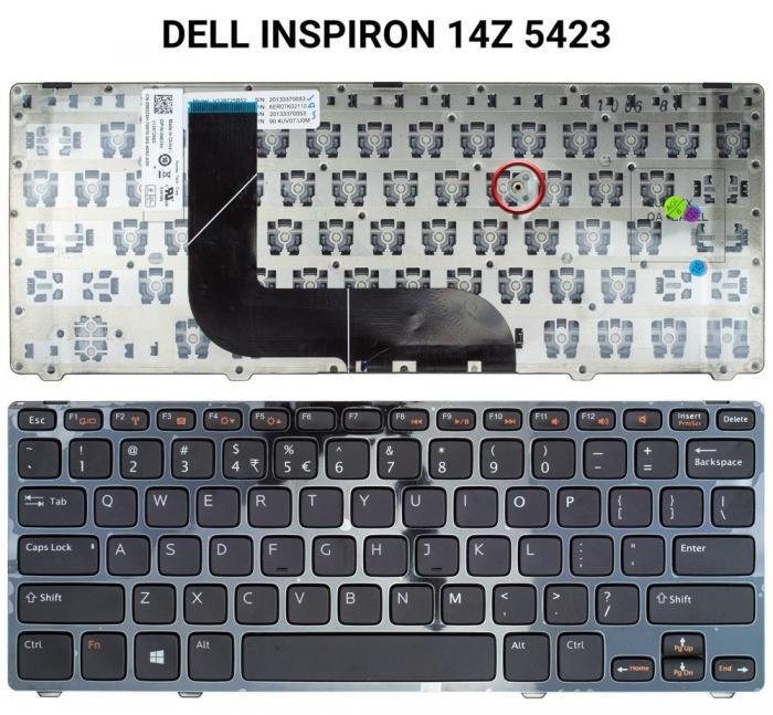 ΠΛΗΚΤΡΟΛΟΓΙΟ ΓΙΑ LAPTOP DELL INSPIRON 14Z 5423 WITH FRAME US BLACK