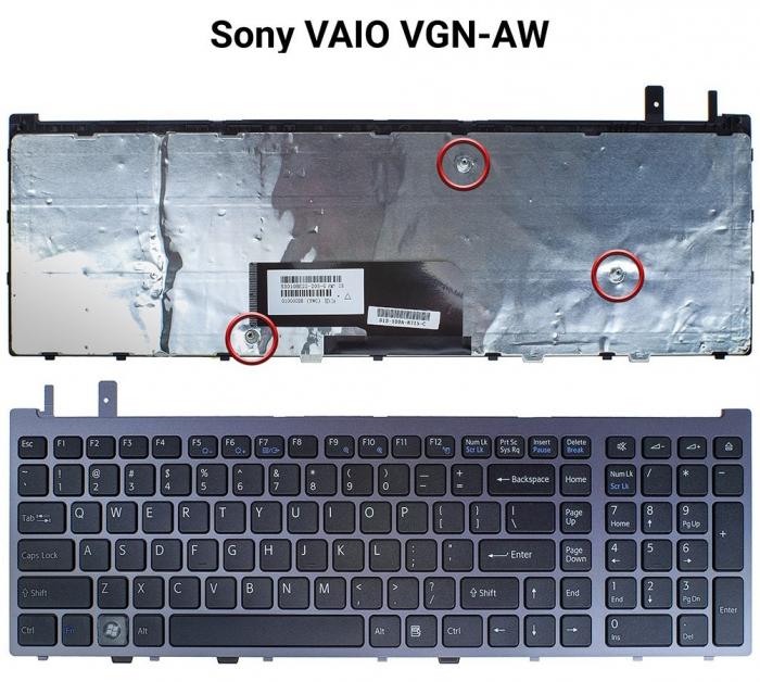 ΠΛΗΚΤΡΟΛΟΓΙΟ ΓΙΑ LAPTOP SONY VAIOV GN-AW WITH FRAME US GREY