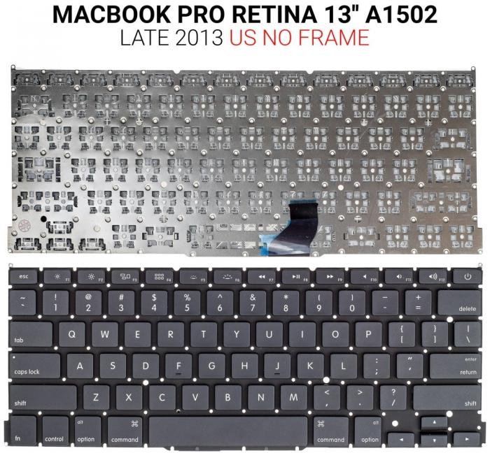 ΠΛΗΚΤΡΟΛΟΓΙΟ ΓΙΑ MACBOOK PRO RETINA 13'' A1502 2013 US WITHOUT FRAME BLACK