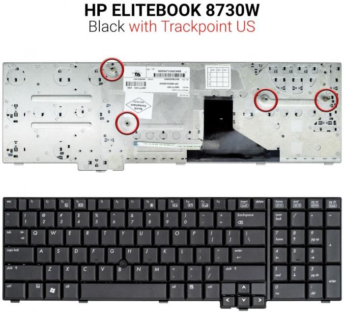 ΠΛΗΚΤΡΟΛΟΓΙΟ ΓΙΑ LAPTOP HP ELITEBOOK 8730W TRACKPOINT US BLACK