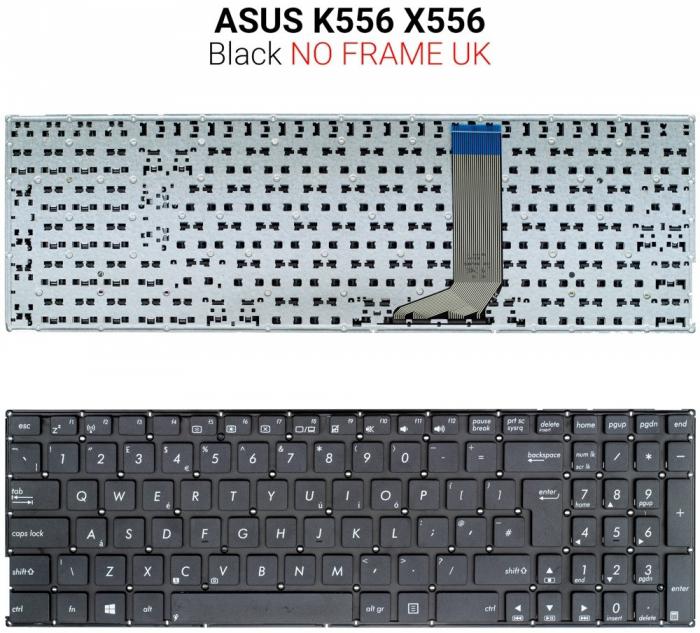 ΠΛΗΚΤΡΟΛΟΓΙΟ ΓΙΑ LAPTOP ASUS K556 X556 WITHOUT FRAME UK BLACK