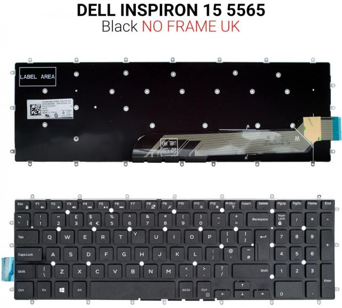ΠΛΗΚΤΡΟΛΟΓΙΟ ΓΙΑ LAPTOP DELL INSPIRON 15 5565 WITHOUT FRAME UK BLACK