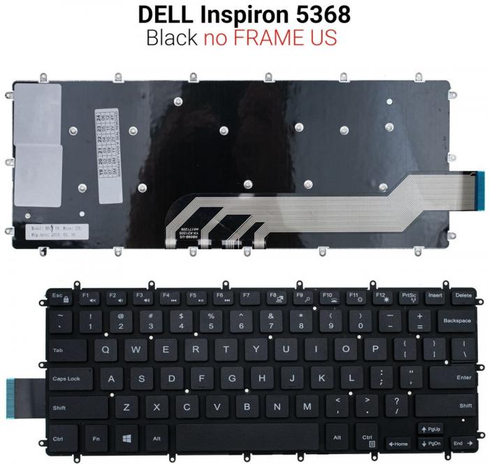 ΠΛΗΚΤΡΟΛΟΓΙΟ ΓΙΑ LAPTOP DELL INSPIRON 5368 WITHOUT FRAME US BLACK