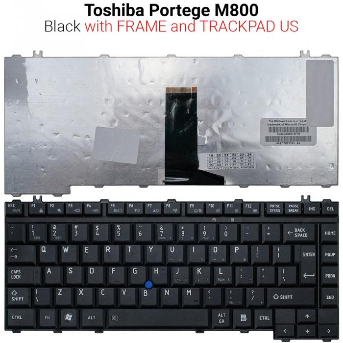ΠΛΗΚΤΡΟΛΟΓΙΟ ΓΙΑ LAPTOP TOSHIBA PORTEGE M800 ΜΕ FRAME - TRACKPAD UK BLACK