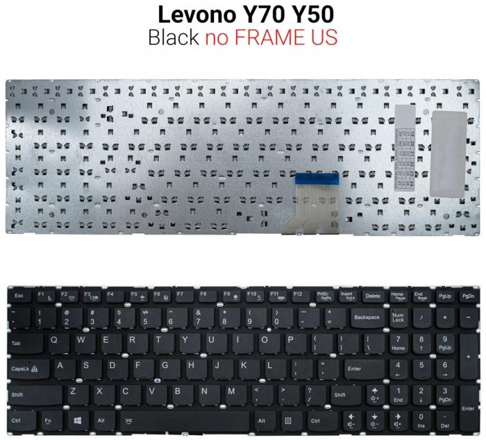 ΠΛΗΚΤΡΟΛΟΓΙΟ ΓΙΑ LAPTOP LENOVO Y70 Y50 WITHOUT FRAME US BLACK