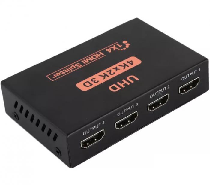 SPLITTER POWERTECH HDMI 4 x HDMI PTH-048 4K 3D BLACK
