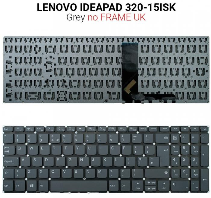 ΠΛΗΚΤΡΟΛΟΓΙΟ ΓΙΑ LAPTOP LENOVO IDEAPAD 320-15ISK-15IKB UK WITHOUT FRAME BLACK