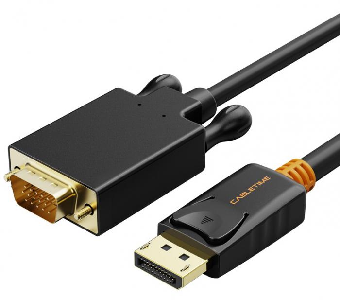 ΚΑΛΩΔΙΟ CABLETIME DISPLAYPORT ΣΕ VGA AV585 1080M 3M BLACK 5210131038833
