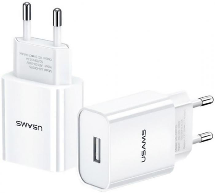 ΦΟΡΤΙΣΤΗΣ ΤΟΙΧΟΥ USAMS T18 1X USB 2.1A WHITE