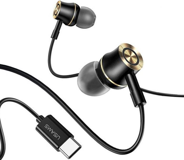 ΑΚΟΥΣΤΙΚΑ ΜΕ ΜΙΚΡΟΦΩΝΟ USAMS TYPE-C US-SJ482 BLACK