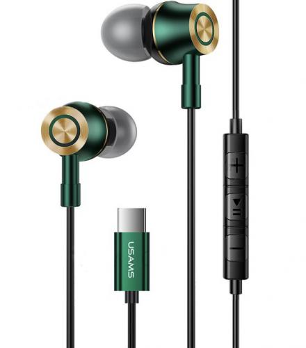 ΑΚΟΥΣΤΙΚΑ ΜΕ ΜΙΚΡΟΦΩΝΟ USAMS TYPE-C US-SJ482 GREEN