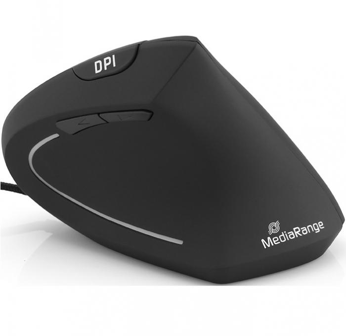 ΕΝΣΥΡΜΑΤΟ ΠΟΝΤΙΚΙ MEDIARANGE ERGONOMIC ΓΙΑ ΔΕΞΙΟΧΕΙΡΕΣ BLACK MROS230