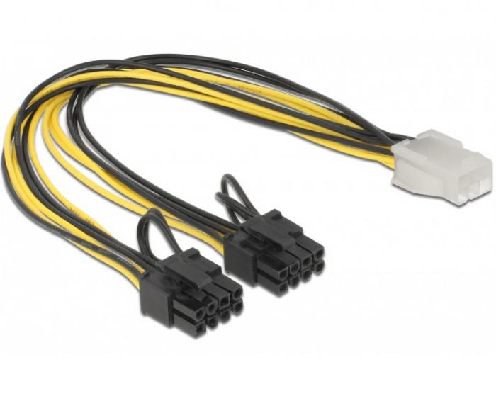 ΚΑΛΩΔΙΟ DELOCK PCIe 6 PIN ΣΕ 2 x 8 PIN 83433