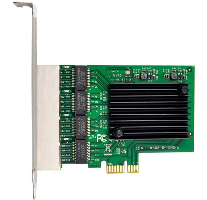 LAN CARD POWERTECH PCIe ΣΕ 4x RJ45 ST708