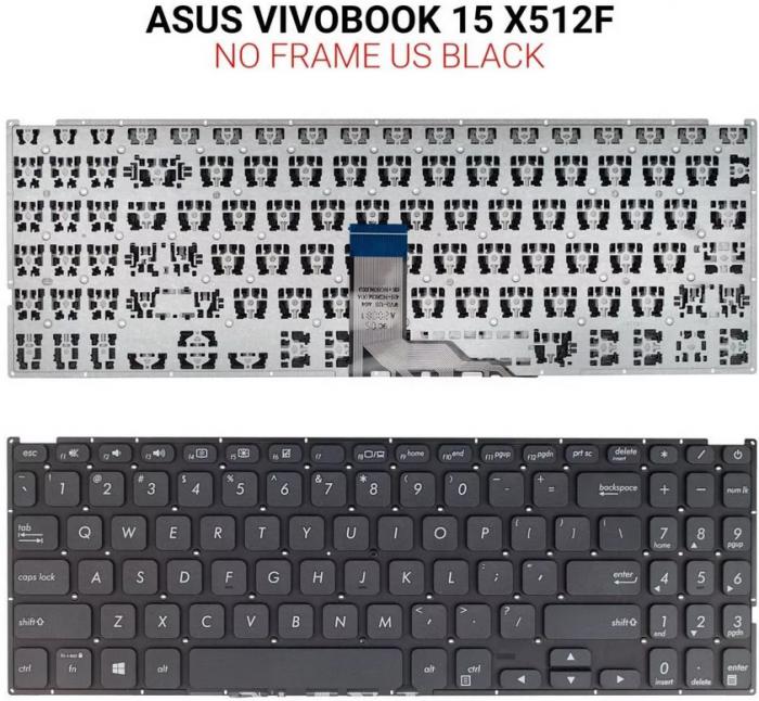 ΠΛΗΚΤΡΟΛΟΓΙΟ ΓΙΑ LAPTOP ASUS VIVOBOOK 15 X512F X512D X512J X512FA X512DA X512JA WITHOUT FRAME US BLACK