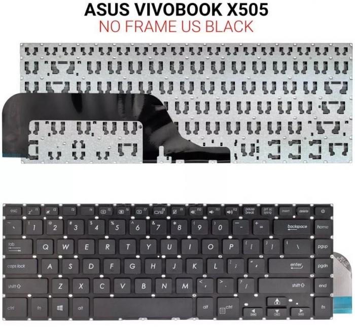 ΠΛΗΚΤΡΟΛΟΓΙΟ ΓΙΑ LAPTOP ASUS VIVOBOOK X505 X505BA K505 WITHOUT FRAME US BLACK