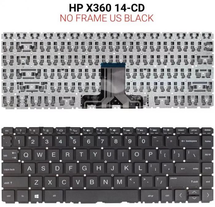 ΠΛΗΚΤΡΟΛΟΓΙΟ ΓΙΑ LAPTOP HP X360 14-CD WITHOUT FRAME US BLACK
