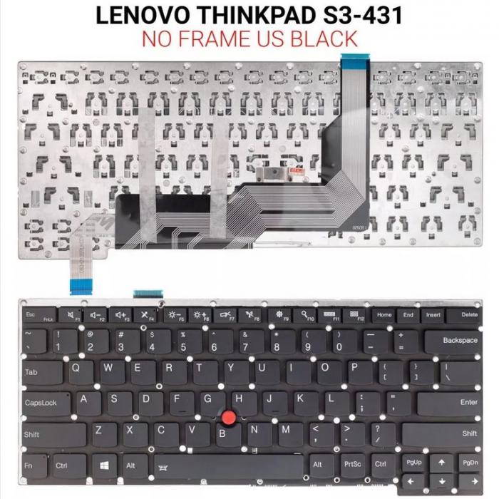 ΠΛΗΚΤΡΟΛΟΓΙΟ ΓΙΑ LAPTOP LENOVO THINKPAD S3 S3-S431 S3-S440 S440 US BLACK