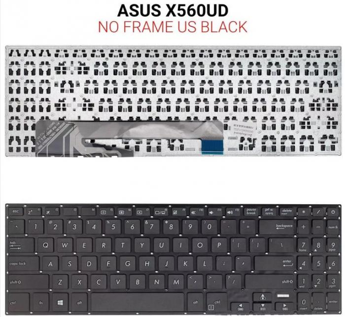 ΠΛΗΚΤΡΟΛΟΓΙΟ ΓΙΑ LAPTOP ASUS X560UD WITHOUT FRAME US BLACK
