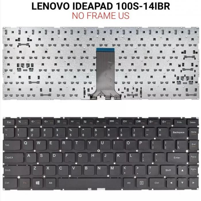 ΠΛΗΚΤΡΟΛΟΓΙΟ ΓΙΑ LAPTOP LENOVO IDEAPAD 100S-14IBR WITHOUT FRAME US BLACK