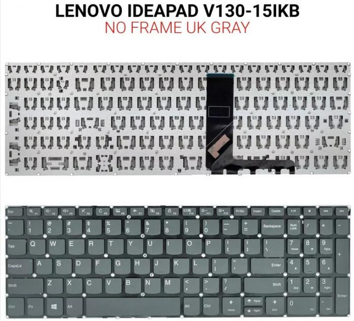 ΠΛΗΚΤΡΟΛΟΓΙΟ ΓΙΑ LAPTOP LENOVO IDEAPAD V130-15IGM V130-15IKB V330-15ISK WITHOUT FRAME US GREY