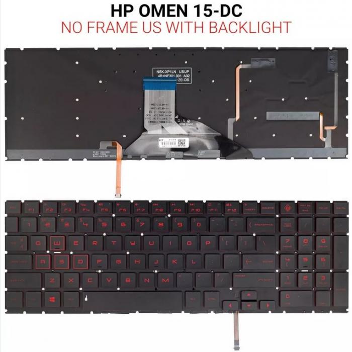 ΠΛΗΚΤΡΟΛΟΓΙΟ ΓΙΑ LAPTOP HP OMEN 15-DC 15-DC1018CA 15-DC1008CA WITH BACKLIGHT WITHOUT FRAME US BLACK