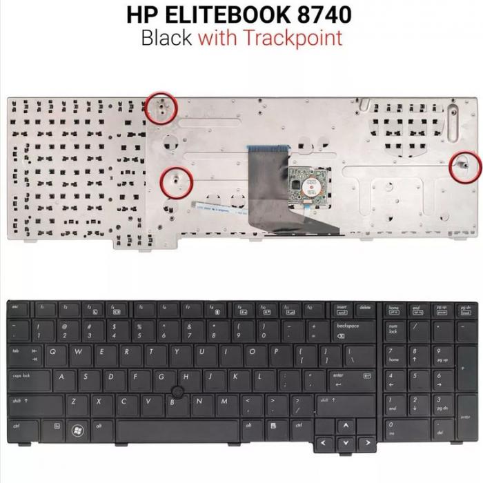 ΠΛΗΚΤΡΟΛΟΓΙΟ ΓΙΑ LAPTOP HP ELITEBOOK 8740 8740W 8740P WITH TRACKPOINT US BLACK