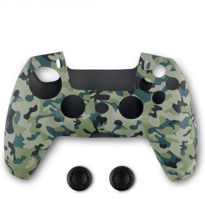 SPARTAN GEAR CONTROLLER SILICON SKIN COVER AND THUMB GRIPS PS5 GREEN CAMO