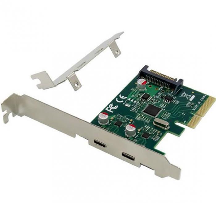 ΚΑΡΤΑ ΕΠΕΚΤΑΣΗΣ POWERTECH PCIe ΣΕ 2 x USB-C ST614
