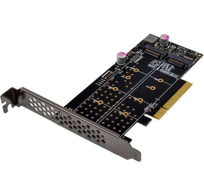 ΚΑΡΤΑ ΕΠΕΚΤΑΣΗΣ POWERTECH PCIE x8 ΣΕ 2x M.2 M KEY NVME ST573