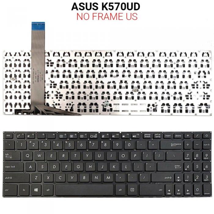 ΠΛΗΚΤΡΟΛΟΓΙΟ ΓΙΑ LAPTOP ASUS K570UD WITHOUT FRAME US BLACK