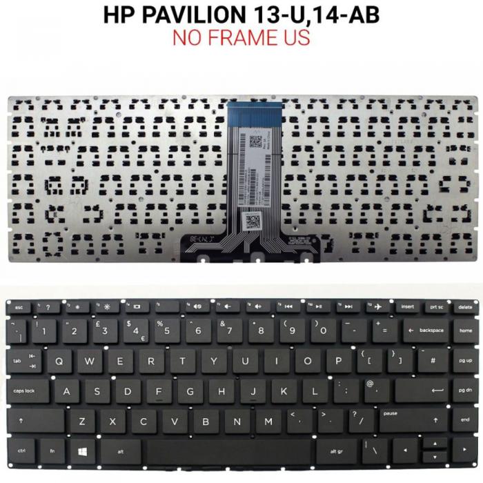 ΠΛΗΚΤΡΟΛΟΓΙΟ ΓΙΑ LAPTOP HP PAVILION 13-U 14-AB WITHOUT FRAME US BLACK