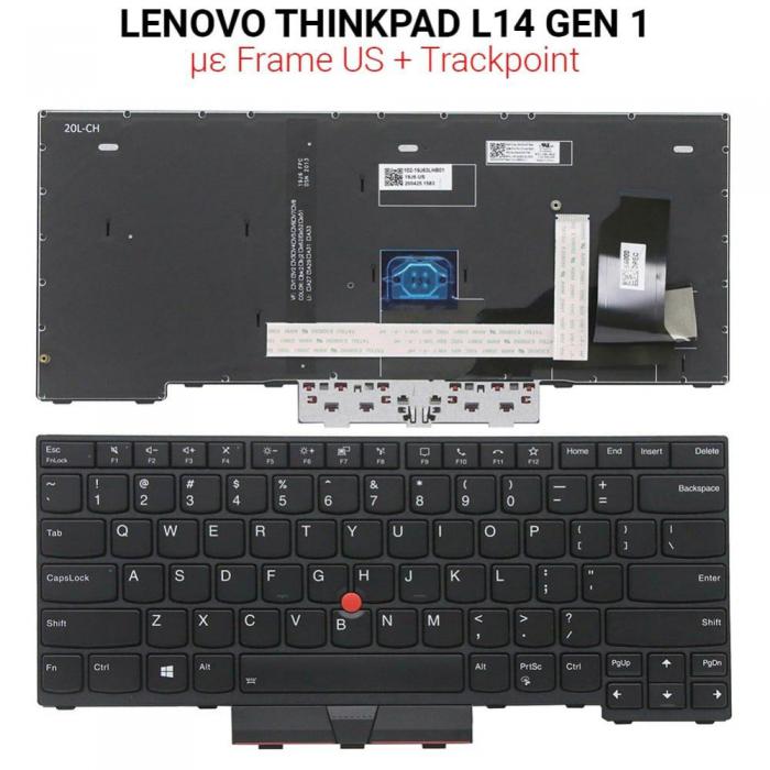 ΠΛΗΚΤΡΟΛΟΓΙΟ ΓΙΑ LAPTOP LENOVO THINKPAD L14 GEN 1 TRACKPOINT US BLACK
