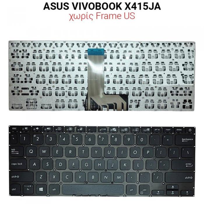 ΠΛΗΚΤΡΟΛΟΓΙΟ ΓΙΑ LAPTOP ASUS VIVOBOOK X415JA WITHOUT FRAME US BLACK