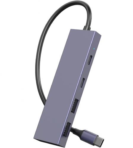 HUB USB-C POWERTECH PTH-110 GREY