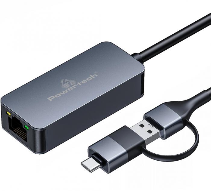 LAN CARD USB - USB-C POWERTECH PTR-0149