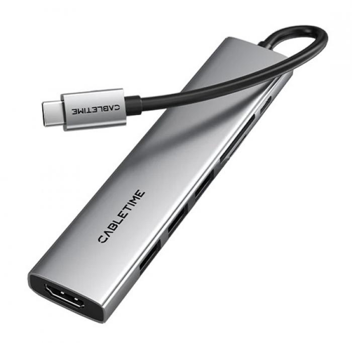 DOCKING STATION CABLETIME CT-HBP2-AG7 GREY