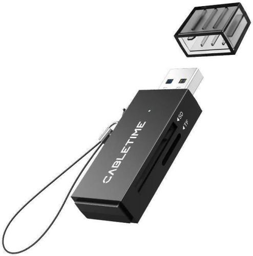 CARD READER CABLETIME CT-ASD3-PB USB BLACK