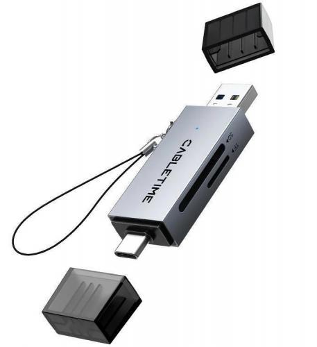 CARD READER CABLETIME CT-ACSD3-AG USB/USB-C GREY