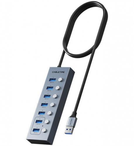 HUB USB CABLETIME CT-HUBU7-AG GREY