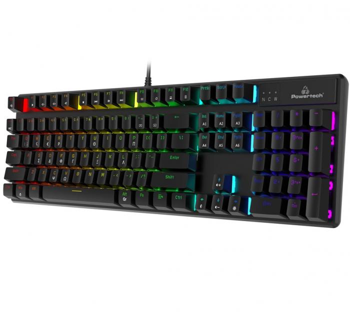ΠΛΗΚΤΡΟΛΟΓΙΟ GAMING POWERTECH RGB PT-1254 BLACK