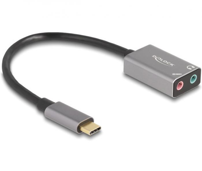 ΚΑΡΤΑ ΗΧΟΥ USB-C DELOCK 67071 GREY